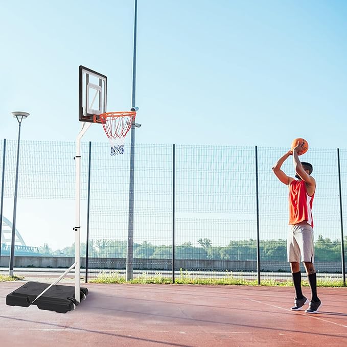 Basketball Hoop for Kids, Grow with Kids, Adjustable Height 5Ft – 6.8Ft/6.9Ft -8.5Ft, Basketball Portable Hoops & Goals, w/Wheels Indoor Outdoor Basketball Goal, Stable Construction