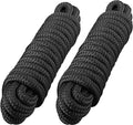 2 Pack 1" x 35' Dock Lines - Marine Grade Nylon Boat Rope with 24" Loop for Docking and Mooring - Double Braided Boat Lines, High Strength, Heavy Duty, Easy Handling, Fray Resistant - Black