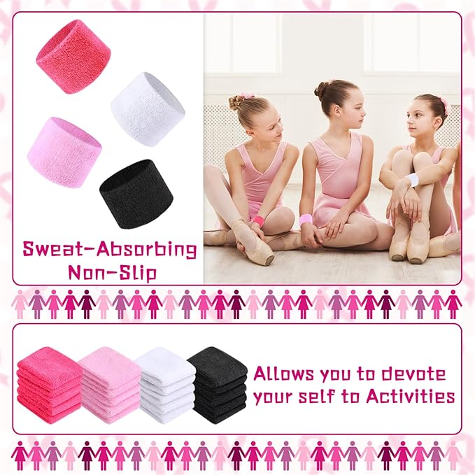 Lounsweer 72 Pcs Bulk Sports Wristbands - Sweatbands for Kids, Gifts, Party Favors, Athletics, and Fans