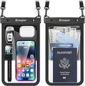 [Up to 10"] Large Waterproof Phone Pouch Bag - 2 Pack Waterproof Phone Case for iPhone 16 15 14 13 Pro Max Galaxy S25 S24 Ultra, IPX8 Cellphone Water Protector Pouch Beach Essentials Travel Must Haves