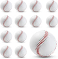 Rarapop Blank Standard Baseball Balls, Official Size 9 Inch Leather Covered Practice Baseball Training Ball for League Play, Pitching, Hitting, Batting, Fielding, Autograph