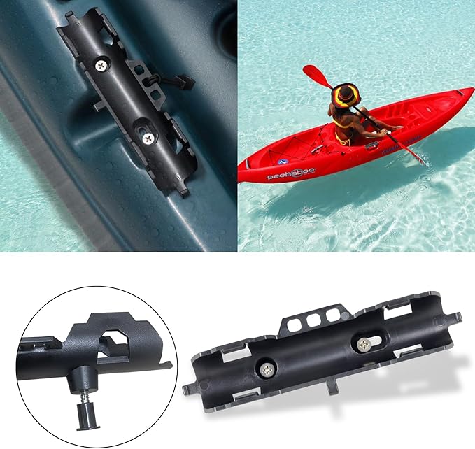 2PCS Kayak Paddle Holder, Coming with Locking Kits & Hardware & Adjustable Kayak Paddle Leashes