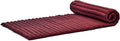 Leewadee - Foldable Floor Mattress - Japanese Roll Up Futon -Trifold Tatami Mat- Guest Floor Bed - Camping Mattress - Thai Massage Mat, Kapok Filled, 75 x 28 inches, Red