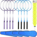 Woanger 8 Pieces Badminton Rackets Set with 12 Badminton and 4 Carrying Bag, Shuttlecocks Lightweight Ball Racquets Equipment Set for Adults and Teenagers