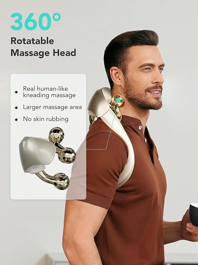 SKG Neck Massager for Pain Relief Deep Tissue Shiatsu Neck and Shoulder Massger with Heat Flex Massager H7 Ultra E