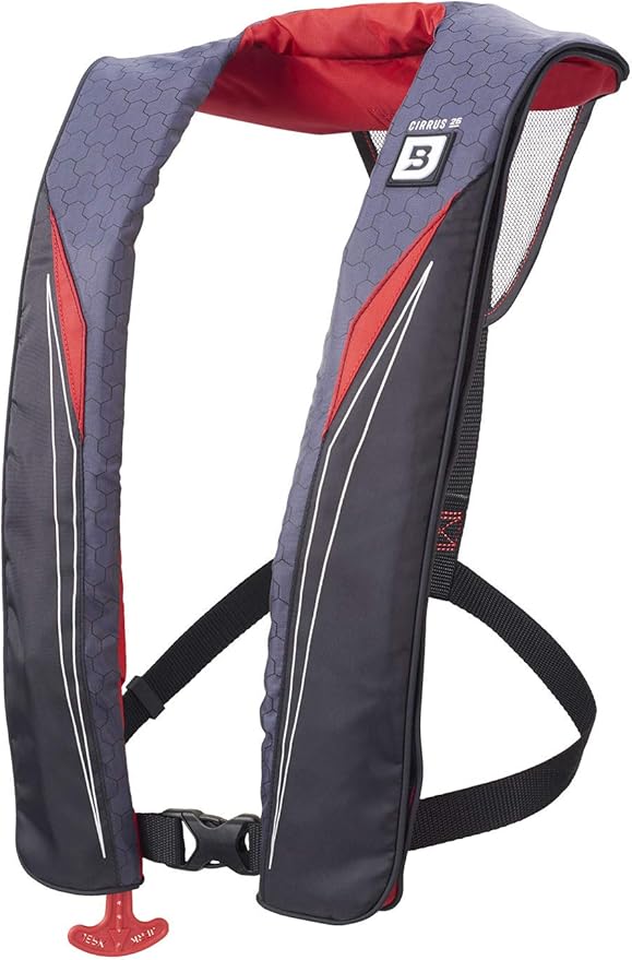BLUESTORM Cirrus26 Inflatable PFD Life Jackets for Adults | US Coast Guard Approved Automatic Life Vest w/Manual Override Convertibility