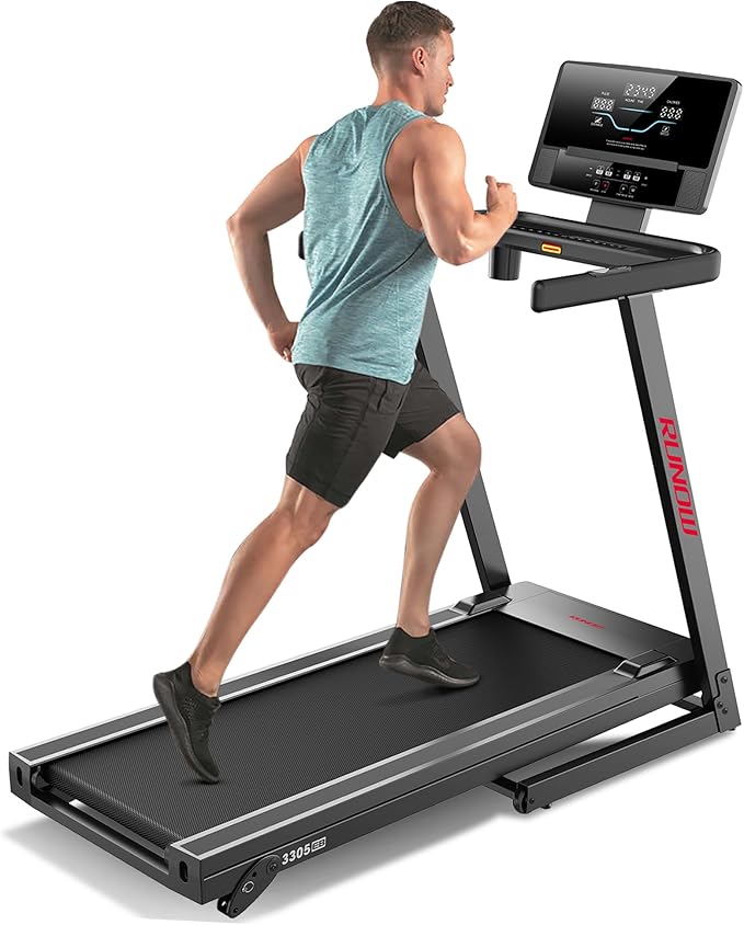 RUNOW Treadmill with Incline, Perfect as Treadmills for Home Walking and Running, Foldable Treadmill Support Bluetooth and Customized Programs, Easy Assembly Exercise Machine