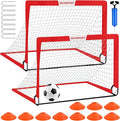 Kids Soccer Goals for Backyard Set - 2 of 4' x 3' Portable Soccer Goal Training Equipment, Pop Up Toddler Soccer Net with Soccer Ball, Soccer Set for Kids, Youth Outdoor Games, Sports, Play