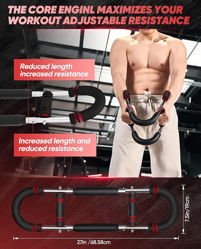Saker Twister Arm Trainer, PowerTwist Arm Trainer, Adjustable Forearm Strengthener, Arm Exercise Equipment, Chest Workout Equipment, Portable Spring Resistance for Home Gym Equipment