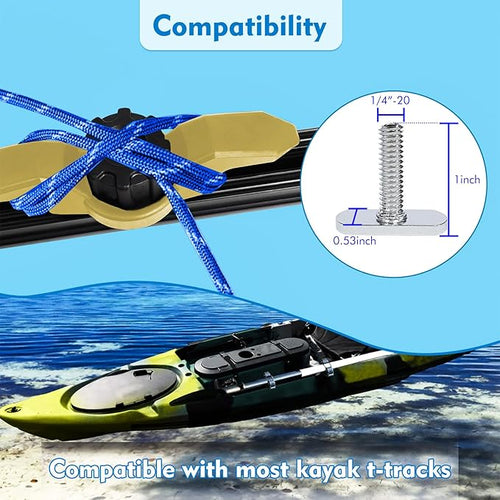 1007 Kayak Anchor Cleat Compatible with Kayak Track Light/Medium Duty Polymer Kayak Mount Track Kayak Low Profile Track Mount