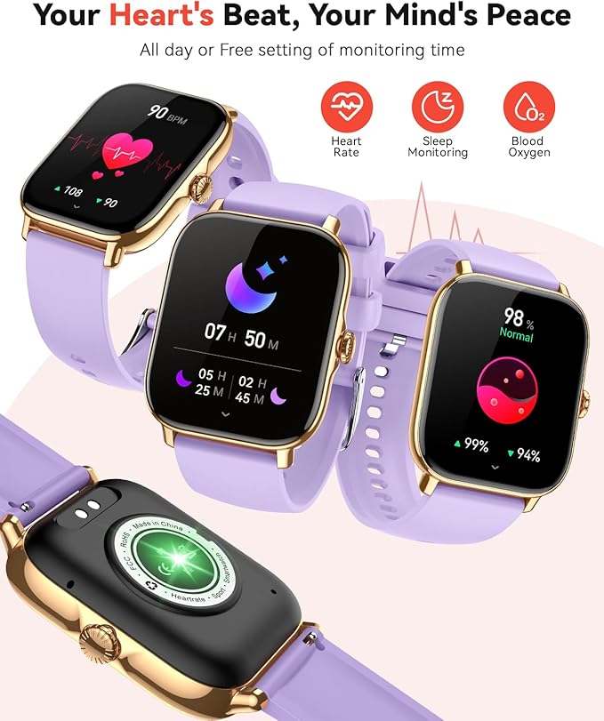Smart Watch for Men Women, Bluetooth Call, 1.91'' HD Full Touchscreen Fitness Step Tracker Watch for Android iPhone Compatible, IP68 Waterproof Smartwatch With Sleep Monitor/Activity Tracker/Pedometer