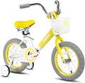 JOYSTAR Vintage Kids Bike with Training Wheels & Basket, 12 14 16 Inch Girls Bike for 2-7 Years Old, Children Bicycles, Multiple Colors