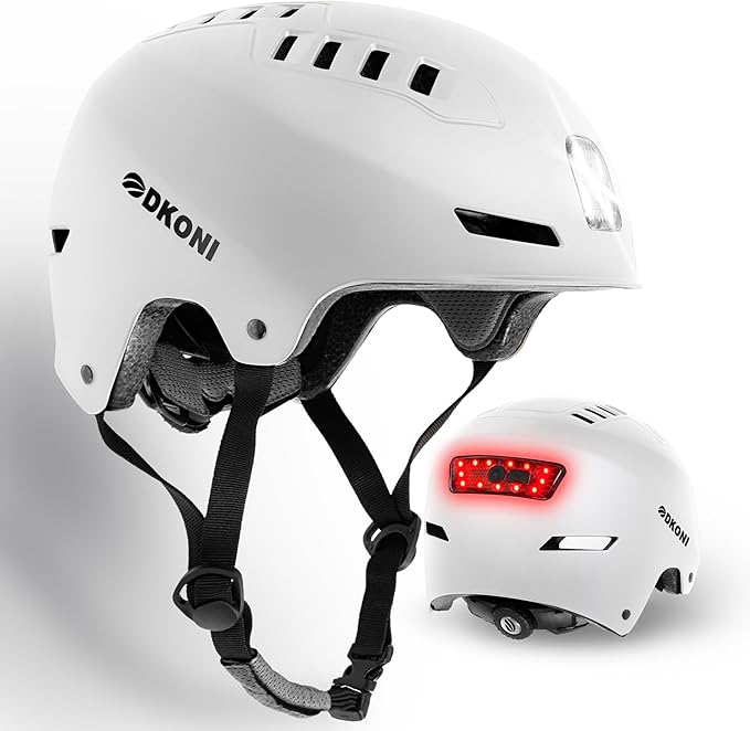 Bike Helmet with LED Lights Bicycle Helmets Commuter Cycling Helmet USB Rechargeable Front & Back LED Light Helmet for Adult Men Women