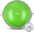 ZELUS 25in. Balance Ball | 660lb Inflatable Half Exercise Ball Wobble Board Balance Trainer w Nonslip Base | Half Yoga Ball Strength Training Equipment w 2 Bands, Pump, Extra Ball Included