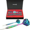 Darts Metal Tip Set Professional Metal Darts for Dartboard Steel Tip Darts with Nonslip Iron Barrel Aluminum Dart Shafts,Extra Flights,Dart Sharpener,Gift Box