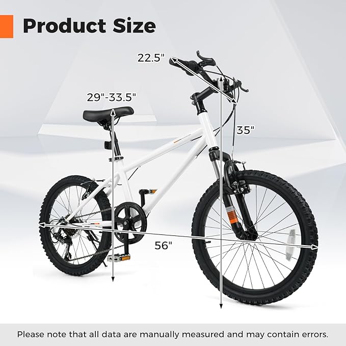 Goplus Mountain Bike, 20/24 Inch Kids Bicycle w/ 6-Speed Drivetrain, Suspension Fork, Dual Brakes, Adjustable Seat, Outdoor Cycling Children City Bike for Boys Girls