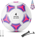 STEEFAN Pink Soccer Ball Full Size 3/4/5 for Kids Outdoor Play,Color Change Soccer Stuff with Official Size Ball Needles and Air Pump,Gift for Kid Teen Girl Junior,Indoor Outdoor Game Soccer Ball