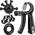 Grip Strength Trainer Kit, Adjustable Forearm Strengthener, Hand Grip Strengthener Balls, Finger Exerciser & Stretcher for Strength Training, Recovery & Flexibility