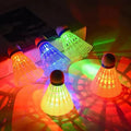 LED Badminton Birdies 4/5/6 PCS,Nylon Glow in The Dark Badminton Shuttlecocks,Goose Feather Colourful Lighting Birdies, Plastic Light Up Birdie Balls for Indoor Outdoor Sports Activities