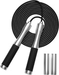 𝐒𝐩𝐞𝐞𝐝 𝐉𝐮𝐦𝐩 𝐑𝐨𝐩𝐞 𝐟𝐨𝐫 𝐅𝐢𝐭𝐧𝐞𝐬𝐬 - Skipping Rope for Women Men Exercise with Adjustable Length Jumping Rope and Alloy & Silicone Handles Suitable for Workout Boxing Home Gym