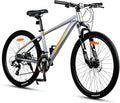 TRIFOX 26 Inch Aluminum Mountain Bike with Shimano 21 Speed,Aircraft-Grade Aluminum Frame,Front Suspension Fork,Dual Disc Brakes,15/17 Inch Internal Cable Routing Frame for Men Women Boys and Girls