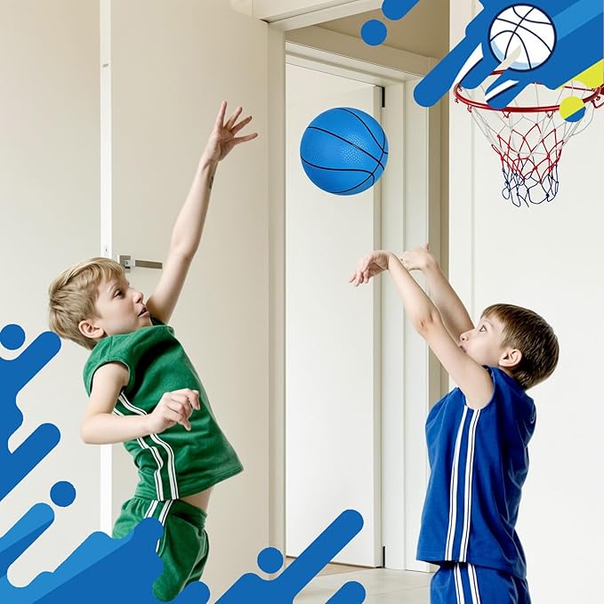 Shindel Mini Basketball, 6PCS 6.3 inches Basketballs with Pump for Birthday Gifts for Toddlers Kids, Playground Balls for Pool, Indoors, Outdoors