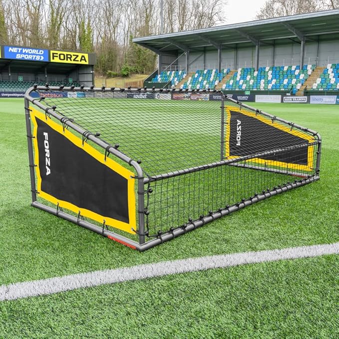FORZA Steel42 Soccer Goals | Ultra Tough Steel Goal [6 Sizes] | Regulation Size, Weather-Resistant, Portable with Ground Stakes & Optional Rebound Kit