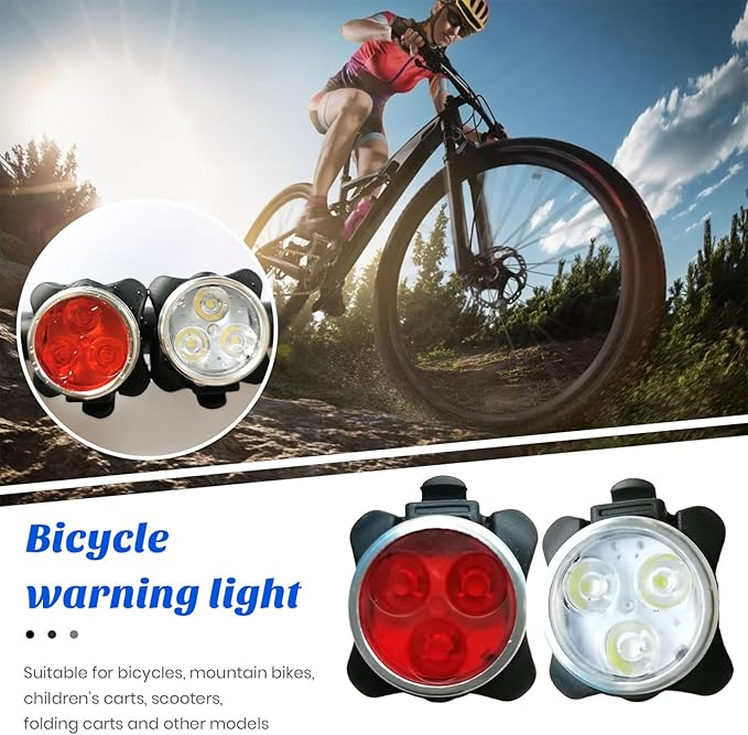 2pcs USB Rechargeable Bike Light, Waterproof Super Bike Lights for Night Riding 4 Light Mode Options Mountain Bike Headlight LED Lamp Bicycle Accessories
