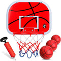 Indoor Basketball Hoop Set for Kids Adults, Mini Over The Door Hoop Set with 4 Mini 6" Balls for Wall Home Office, Upgarde Wall Mount Basketball Goal Sport Game for Boys Age 3-12 Years