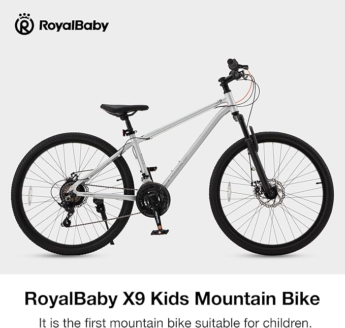 RoyalBaby Kids Mountain Bike for Boys and Girls, Ultra-Light Aluminum 20-24 Inch Wheel Bicycle for 6-14 Years Old Children, 7/21-Speeds Drivetrain