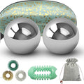 1.6 inch Stainless Steel Baoding Balls Set, Chinese Health Massage Balls for Hand Therapy, Exercise, and Stress Relief, No Chime Handball