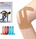 Waterproof Kinesiology Tape for Shoulders/Knees, 10 Precut Strips for Knee Pain Relief & Stability Support (Beige), Elastic Strong Adhesive Athletic Tape, Latex-Free Hypoallergenic Sports Tape