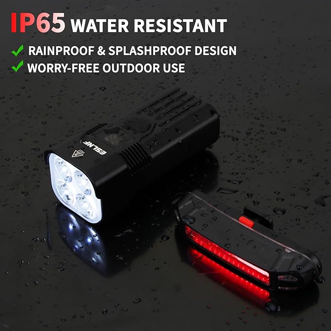 Bike Light for Night Riding, 2000LM/1000LM Bicycle Headlight & Taillight, Multiple Modes,3000mAh/2000mAh USB C Rechargeable Waterproof LED Bright Bike Headlights for Cyclists and Commuters