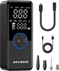 Tire Inflator Portable Air Compressor, Cordless Air Pump for Car Tires with Pressure Gauge, Battery & 12V DC Dual Power Bike Tire Pump, 150PSI Portable Tire Inflator for Car, Motorcycle, Bicycle, Ball