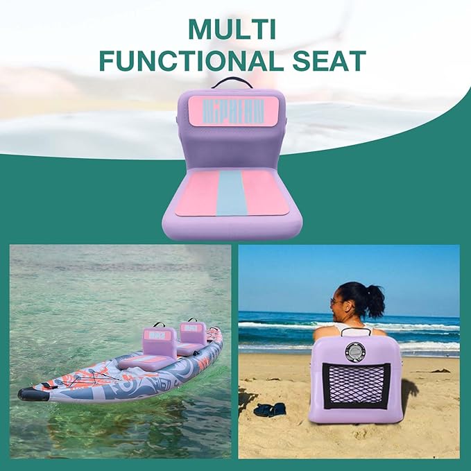 Niphean Inflatable Kayak Seat with Back Support, Sturdy Paddle Board Seat for Inflatable Boards, Canoe Seat, Boat Seat, SUP Seat, Supportive Kayak Seats with Back Support for Versatile Use