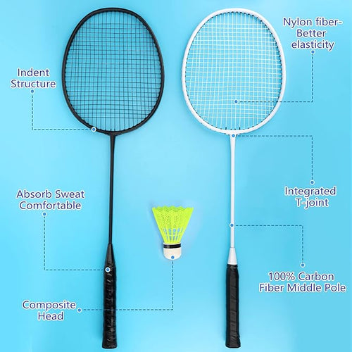 20 Pcs Badminton Rackets Set with 24 Shuttlecocks and 6 Carrying Bags, Sturdy Lightweight Badminton Rackets Racquet for Adults Beginners Indoor Outdoor Backyards