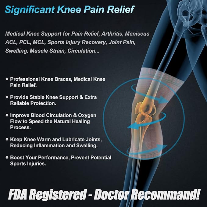 NEENCA Knee Brace for Women & Men, Medical Knee Support with Patella Pad & Side Stabilizers, Knee Compression Sleeve for Knee Pain, Meniscus Tear, ACL, PCL, MCL, Joint Pain, Runner, Workout...