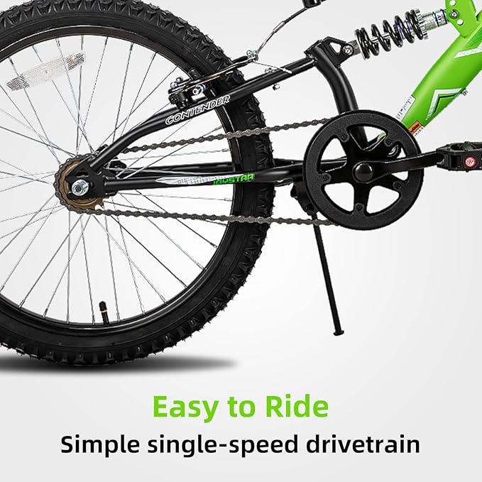 JOYSTAR 20 Inch Kids' Bike for Boys Girls Ages 7-13 Years Old, Dual-Suspension Kids Mountain Bike with Dual Handbrake & Kickstand, Multiple Colors