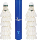 Badminton Shuttlecocks 12-Pack (All Round Feather) Duck Feather with Great Durability Stability and Balance,Suitable for Professional Training Or Family Outdoor Sports (Duck Feather)
