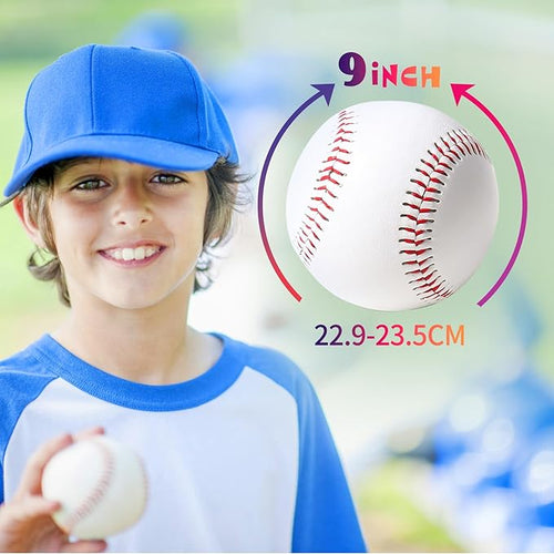 24 Pack Youth Baseballs - 9 Inch Faux Leather Practice Balls for Teen Training, Hitting, Pitching & Fielding Drills | Lightweight Unmarked Baseballs for Backyard & School Team Practice