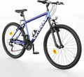 26 inch Mountain Bike with 7/21 Speeds Lightweight Cycling Bicycles, Dual Disc/V Brake,Metal Frame Bicycle for Men and Women, Adult Racing Bike, Road Bike(Blue/Grey/Black)