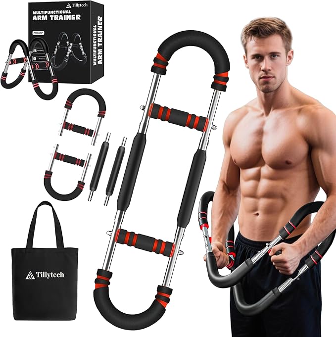 Twister Arm Trainer,Adjustable 66-110lbs Chest Workout Equipment for Men & Women,Ergonomic Home Gym Strength Trainer with Anti-Slip Handles & Carry Bag