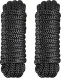 2 Pack 3/8" x 15' Dock Lines - Marine Grade Nylon Boat Rope with 12" Loop for Docking and Mooring - Double Braided Boat Lines, High Strength, Easy Handling, Fray Resistant - Black