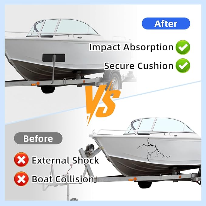 2 Pack Boat Trailer Bunks, Carpeted Bunk Boards, Black Marine Soft Carpet with Full Protection, Boat Trailer Guides for Various Boats, 2" x 4" x 12"