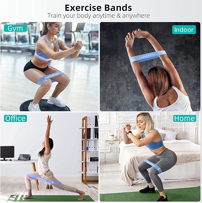Resistance Loop Exercise Bands, Resistance Bands Exercise Bands for Home Fitness, Stretching, Strength Training, Physical Therapy,Elastic Workout Bands for Women Men Kids, Set of 5