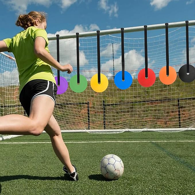 7 Pieces Soccer Goal Target Trainer with Adjustable Straps,Multi-Color Soccer Target for Shooting Accuracy Training for Football,Hockey,Basketball,Lacrosse Goal Sports Training