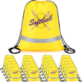 Xinnun 20 Pcs Softball Drawstring Backpack, 13.39 x 16.54 Inch Softball Bag Gym Sport Trip Party Favors Birthday Supplies