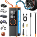 Tire Inflator Portable Air Compressor, 150PSI Cordless Air Pump for Car Tires, Electric Bike Tire Pump with Pressure Gauge, Auto Shut Off, LED Light for Car Motorcycle Bicycle Ball