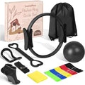 Home Pilates Essentials Kit for Women,Pilates Equipment Set with 9 Inch Yoga Ball,Figure 8 Resistance Band,Pilates Bands & Accessories,Pilates Ring and Ball Set for Beginners Home Workouts