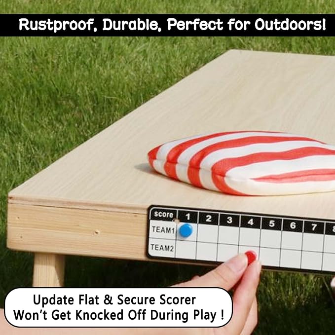 Cornhole Scoreboard Tracker Steel Score Keeper: Durable Corn Hole Scoreboards for Easy Score Tracking Corn Hole Games Ladder Ball Toss Game Pop Darts Popdarts Game (1 Pack-Horizontal)